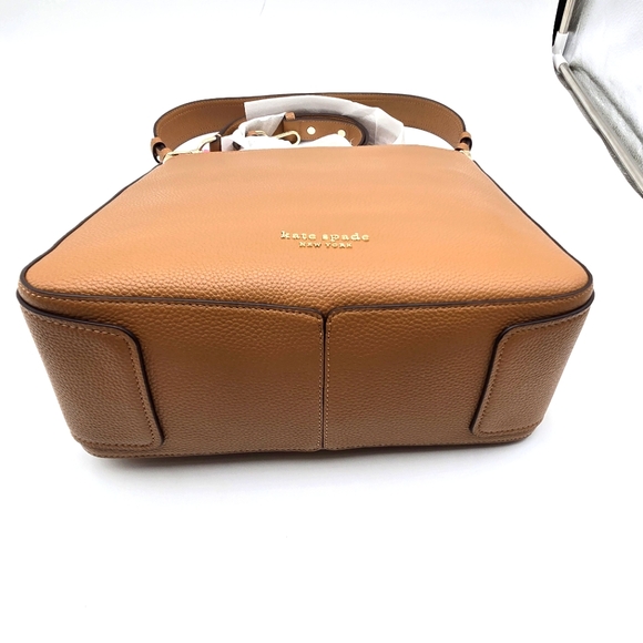 #37 NWT - Kate Spade New York Hudson Pebbled Leather Large Hobo Bag Bungalow - Picture 12 of 12
